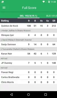 IPL Season 9 - Live Score Screen Shot 3