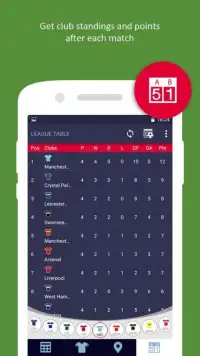 Fixtures and Results for EPL Screen Shot 3