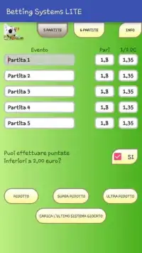 Sistemi Scommesse LITE Screen Shot 2