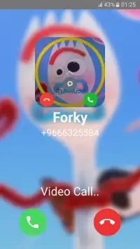 Fake Call Video Live Chat With : Forky Toy Screen Shot 1