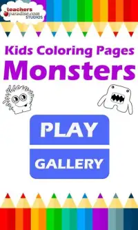 Kids Coloring Pages Monsters Screen Shot 1
