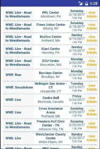 Tickets for WWE Events Screen Shot 1