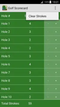 Golf Scorecard Free Screen Shot 1