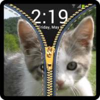 layar kunci zipper - kitty