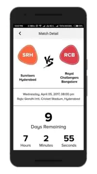 IPL T20 Cricket Schedule 2017 Screen Shot 2