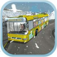 Winter Tourist Bus Snowy Hill