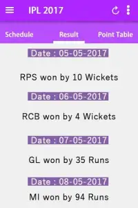 Schedule For IPL 2017 Screen Shot 1