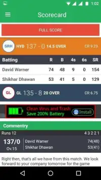 IPL Season 9 - Live Score Screen Shot 10
