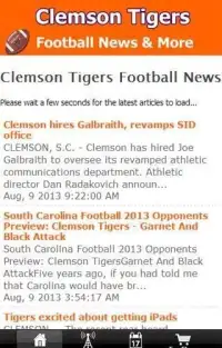 Clemson Football News Screen Shot 2