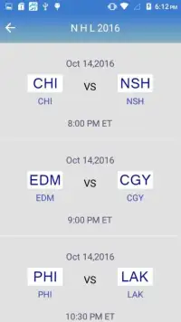 Schedule for NHL 2016 Screen Shot 3