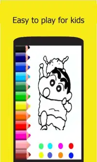 Learn coloring shin chan Screen Shot 1