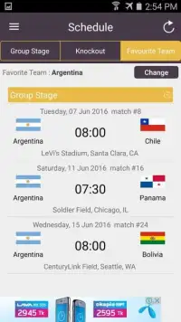 LiveFootball-Copa America 2016 Screen Shot 2