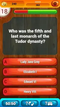 English History Quiz Game Screen Shot 1