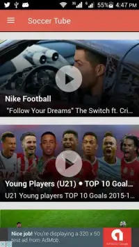 Soccer Tube: Football Clips Screen Shot 1
