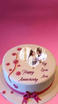 Name Photo On Anniversary Cake Screen Shot 1