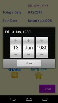 Age Calculator Free and Easy Screen Shot 1