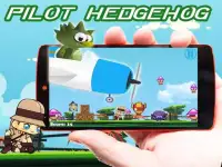 Green hedgehog pilot adventure Screen Shot 0