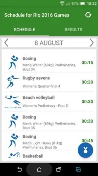 Schedule for Rio 2016 Games Screen Shot 10