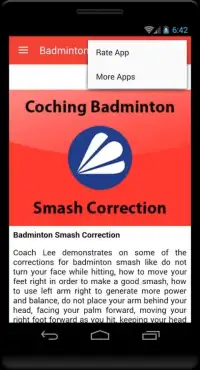 Badminton Smash Correction 1 Screen Shot 0