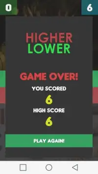 Higher or Lower Game Screen Shot 0