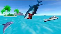 Angry shark flyingCar shooting Screen Shot 0