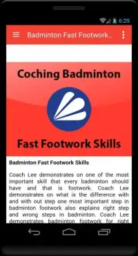 Badminton Fast Footwork Skill Screen Shot 2