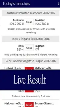 Latest cricket live scores Screen Shot 1