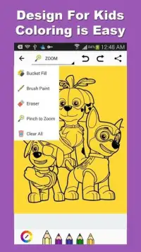 Puppy Patrol Coloring Paws Screen Shot 2