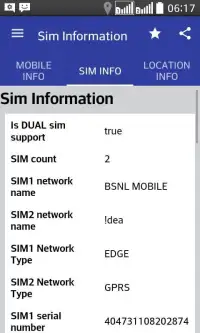 Mobile, SIM and Location Info Screen Shot 8