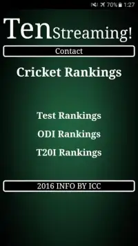 International Cricket Ranking Screen Shot 2