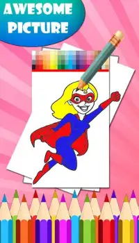 superheroines coloring pages Screen Shot 2