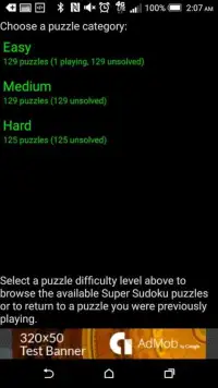 Super Sudoku Puzzle Game Screen Shot 1