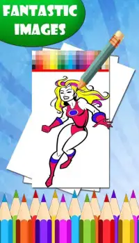 superheroines coloring pages Screen Shot 3