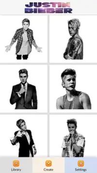 Justin Bieber Color by Number - Pixel Art Game Screen Shot 1
