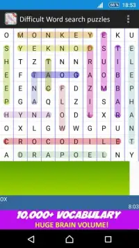 Difficult Word Search Puzzles Screen Shot 2