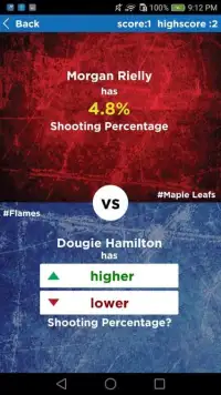 NHL Trivia : Higher or Lower Game Edition Screen Shot 2