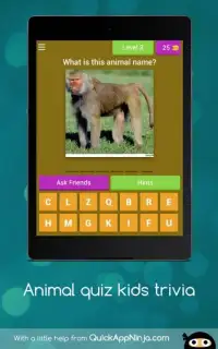 Animal quiz kids trivia pics games Screen Shot 2