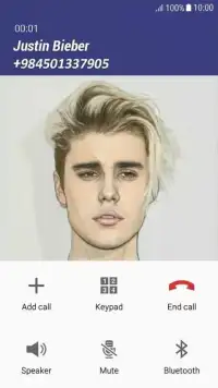 Fake Call Justin Bieber Screen Shot 0