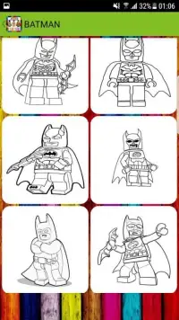 Coloring book for BAT-LEGO Screen Shot 0