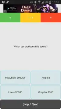 Fast cars racing sound quiz Screen Shot 0