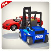 US City Police Parking Forklift Car Simulator