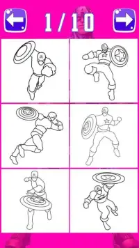 Superhero Captain US Coloring Pages For Kids Screen Shot 1