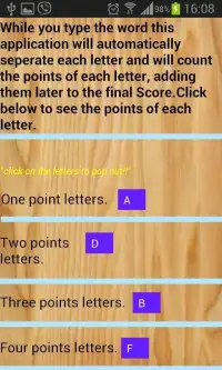 Scrabble Score Counter Word Screen Shot 2