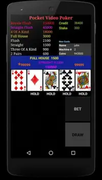 Pocket Video Poker Screen Shot 1