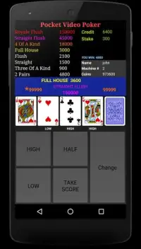 Pocket Video Poker Screen Shot 0