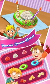 Sweet Donut Maker Party - Kids Donut Cooking Game Screen Shot 3