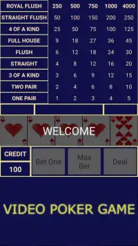 Video Poker Game Screen Shot 3
