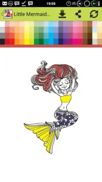 Mini Mermaid Coloring Pages Screen Shot 0