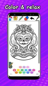 Sugar Skulls Coloring Book - Colorfil Mandala 2018 Screen Shot 3