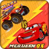 Blaze With Monster Machines VS McQueen Lightning 3
